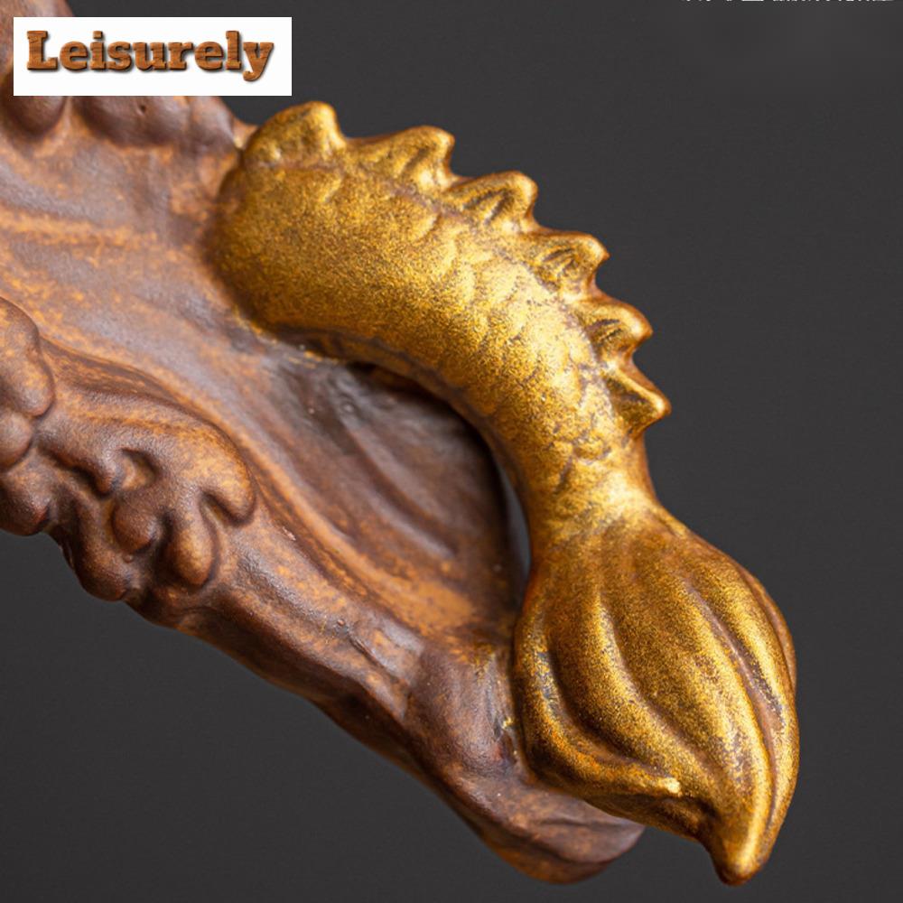 Chinese Dargon Mountain Backflow Incense Burner Incense Stick Holder Aromatherapy Gilding Pottery Censer Zen Yoga Decor Crafts