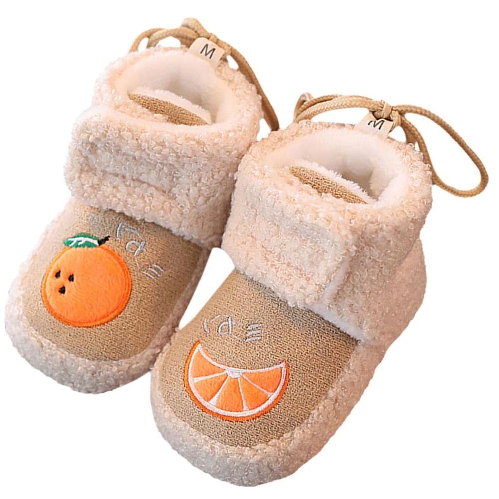 Durable Fleece Toddler Snow Boots Warm Anti-Drop Cotton Shoes Soft Sole Anti Slip Infant First Walking Shoes Winter