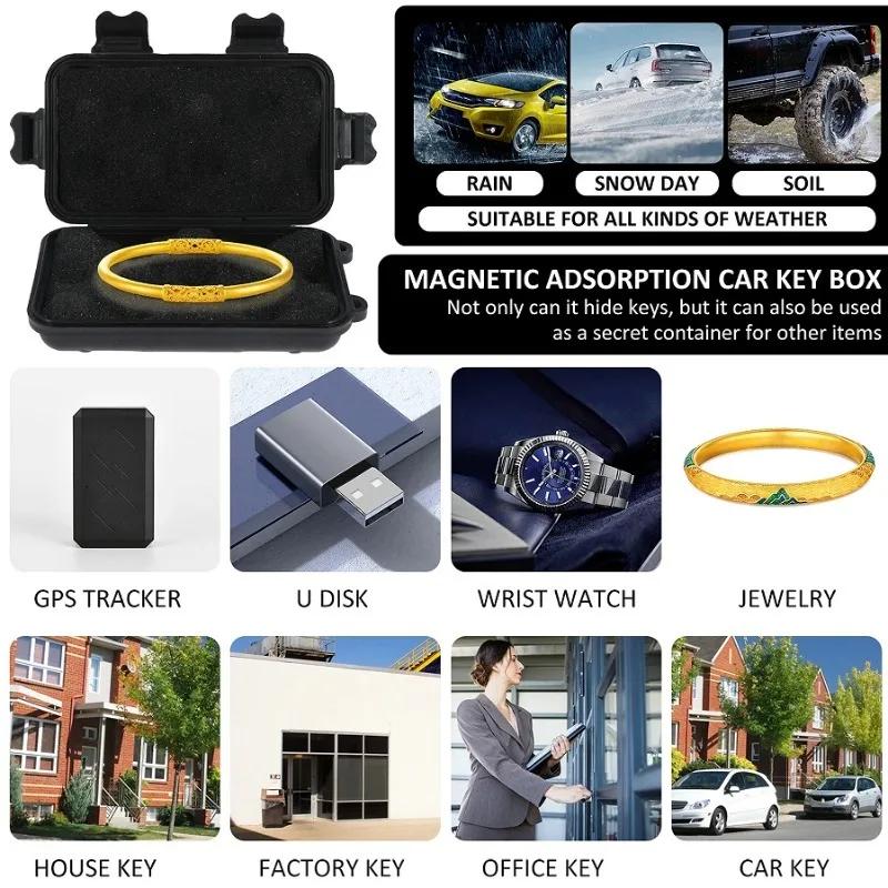 Magnetic Key Holder Box - Waterproof & Dustproof Hide A Key Box for Car Under Car Magnet Key Storage for Home Outdoor Use