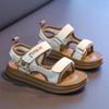 Children's open-toe beach shoes2026New Spring and Summer Rhinestone Girls' Sandals Cute Bear Velcro Children's Shoes