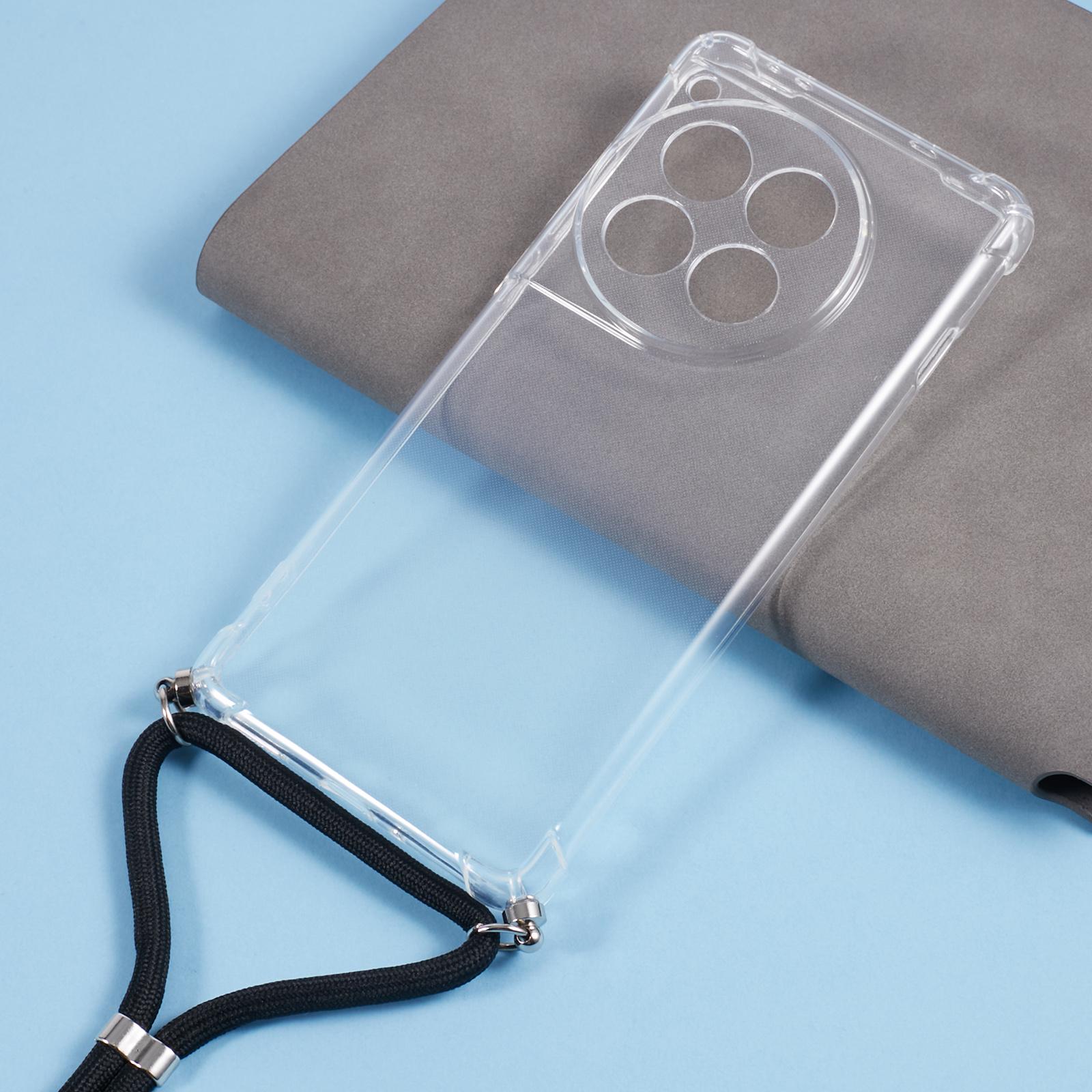 

For OnePlus 12 5G Clear Case Soft TPU Corner Protection Phone Cover with Lanyard A