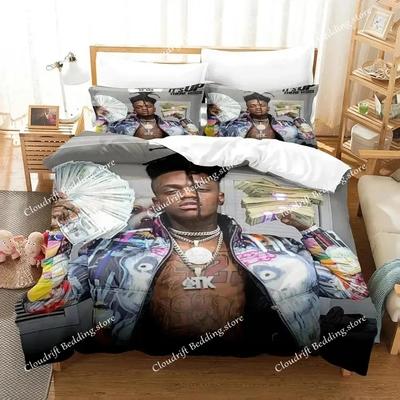 JayDaYoungan Rapper Set de lenjerie de pat Băieți Fete Dimensiune Twin Queen Huse de pilotă Huse de pernă Pat Băieți Adulți Modă Textile pentru casăextile