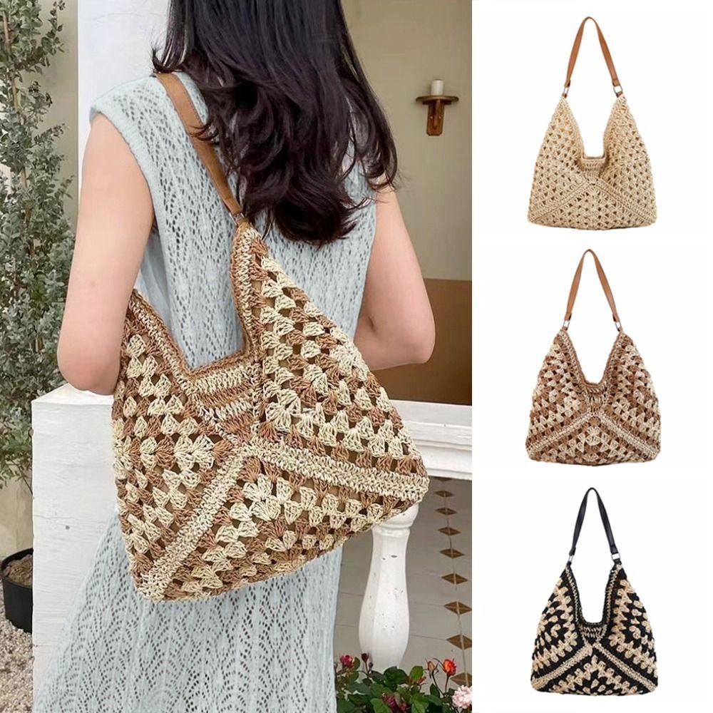 Beach Weave Shoulder Bag Summer Women's Handbags Trendy Straw Crochet Bag  Ladies/Girls
