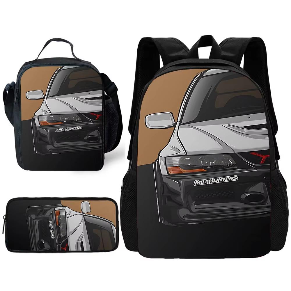 JDM Auto Kinder Schoolrugzak met Lunchtassen, Etui, Schooltassen voor Jongens Meisjes Beste Cadeau
