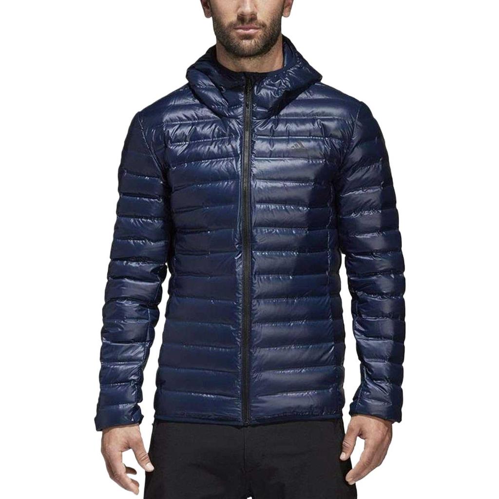adidas Daunenjacken Herren Blau Mit Kapuze Moderat BQ7785