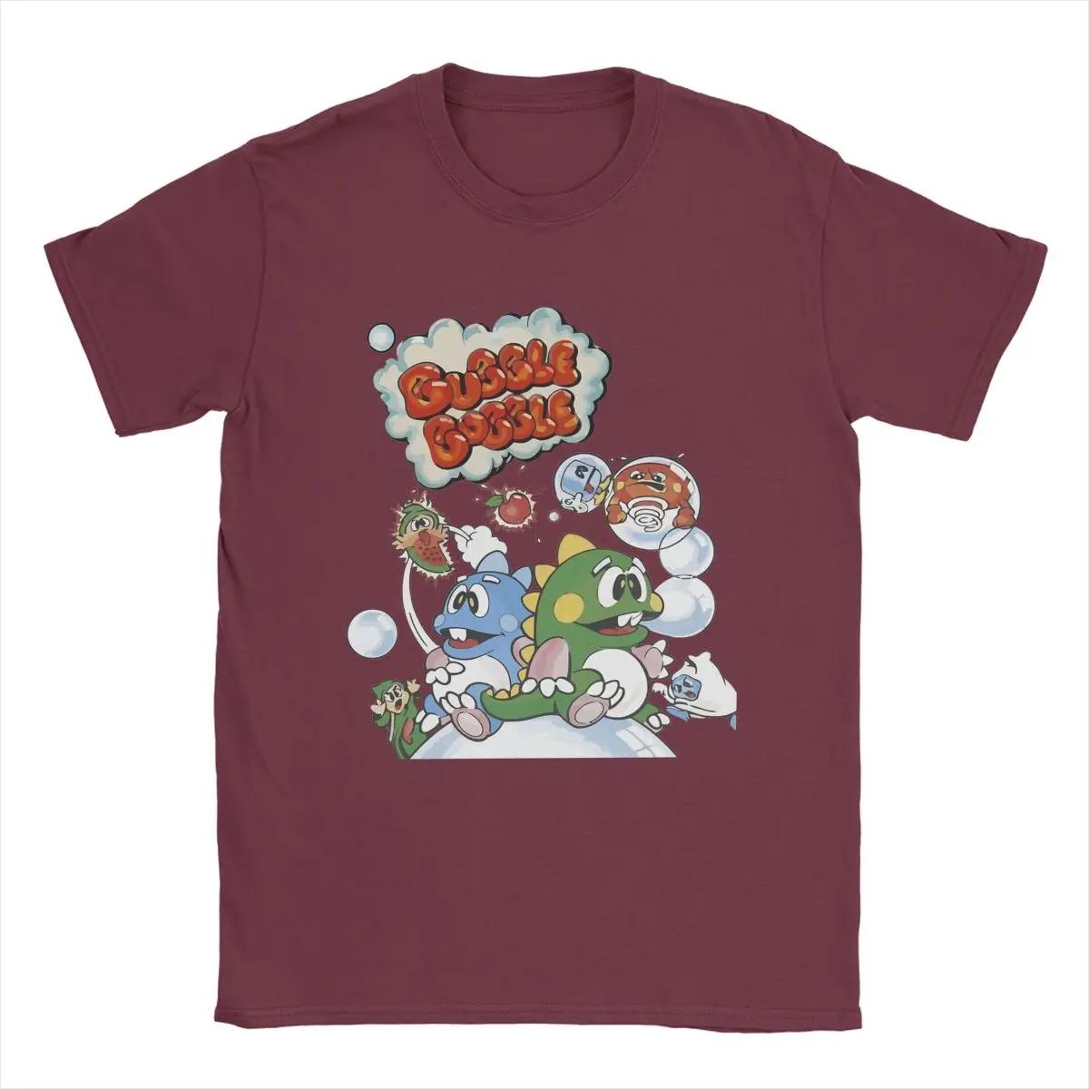 

Men s Bubble Bobble Game T Shirt Cotton Clothing Hipster Short Sleeve Crewneck Tees Printed T-Shirt XXXXXL бордовий
