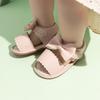 2025 Summer Bow PU Baby Girl Sandals - Korean Style Cute Solid Color Walker Shoes