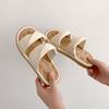 Thick-soled sofa soft slippers women's new summer flat-bottomed one-word comfortable cool slippers