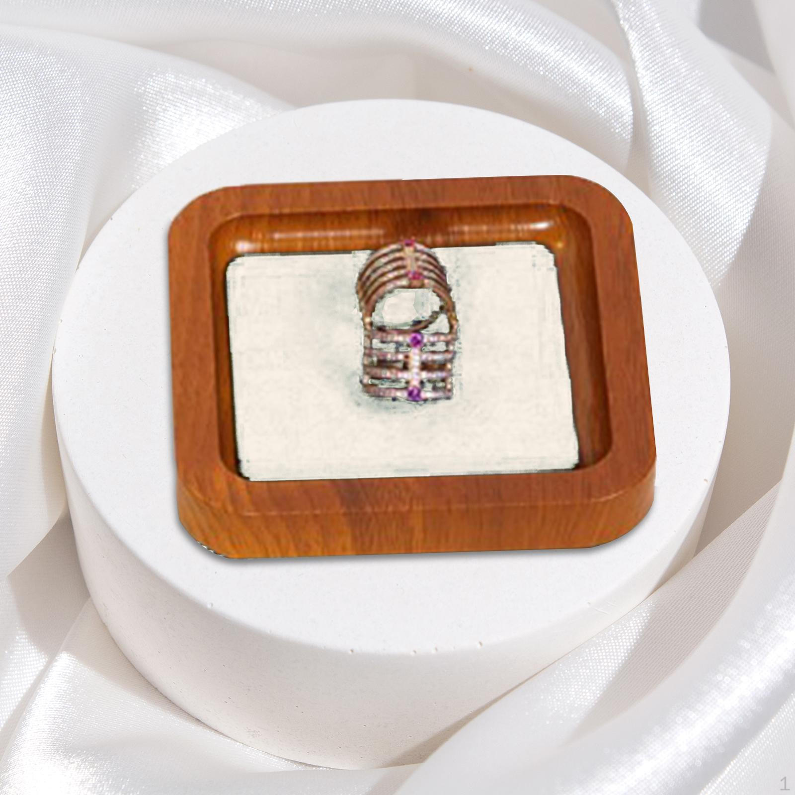 

Jewelry Display Tray Board Wood Multifunctional Earrings Stand Practical Storage бежевий