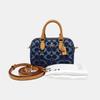 [Pre-Owned] Rowan 18 Brand Print Detachable Shoulder Strap Fabric Boston Bag - Excellent #1P1W10L