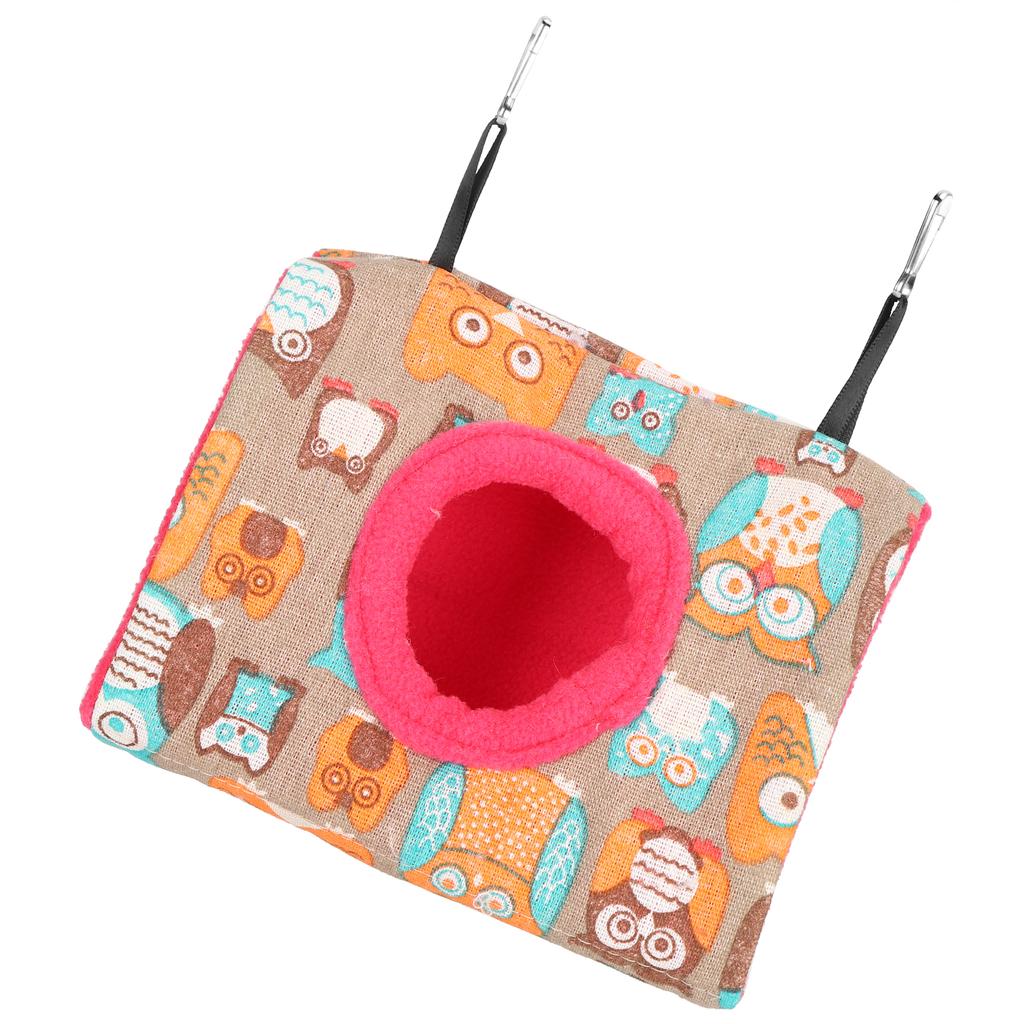 Parrot Warm Hanging Hammock Birds Plush Fluffy Nest House Swing Bed for Hamster SquirrelsM Owl