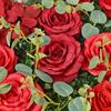 Simulation Flower Wall Three-dimensional Background Wall Decoration Eucalyptus Leaf Rose Window Flower Wall Simulation Flower Large Wedding Flower Row
