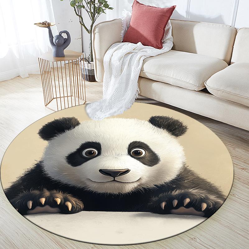 Panda close-up pattern round rug,Carpet Rug for Living Room Bedroom  Playroom ,Non-slip Floor Mat,Holiday Gifts and Birthday Gifts.