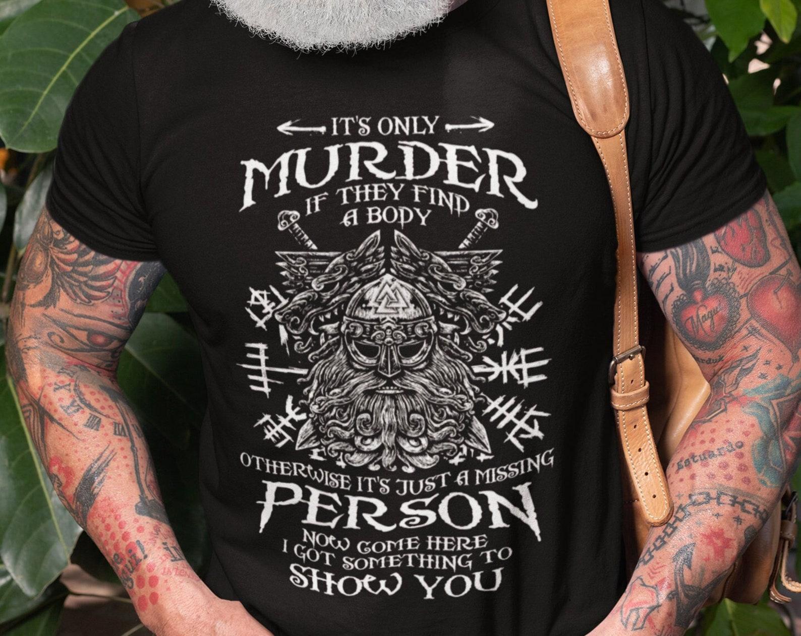 Men s Viking Warrior T-Shirt: Norse Mythology Patriotic Tee S