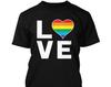 Love Rainbow Heart - Men's T-Shirt and Kids Tshirt Graphic Novelty Tee - LGBTQ+ Pride Parade Proud Equal Lesbian Gay Trans Rights