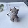 Portachiavi Ciondolo Orso in Resina Stiloso Portachiavi Ciondolo Orso Floccato alla Moda Accessorio Per Coppie e Regalo