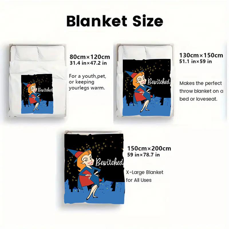Bewitched 2D Flat Pattern Flannel Blanket High quality All Seasons Warmth and Comfort Perfect for Christmas Gifts.PMT0914111