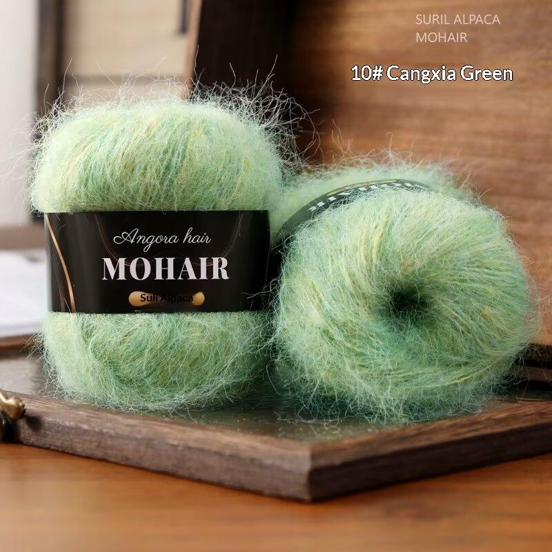 2 Stück mehrfarbiges Alpaka-Mohair Gradient gefärbtes Mohair Handgestricktes mittelschweres Muster Babywolle Schal/Decke