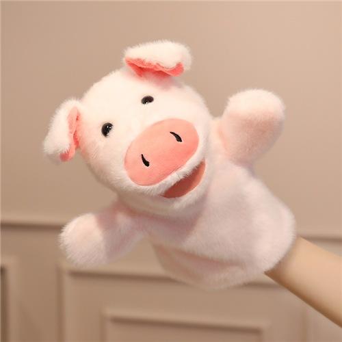 Lustige Handpuppe Rosa Schwein Affe Fuchs Waschbär Gelbe Ente Kapibara Frosch Hai Löwe Welpe Panda