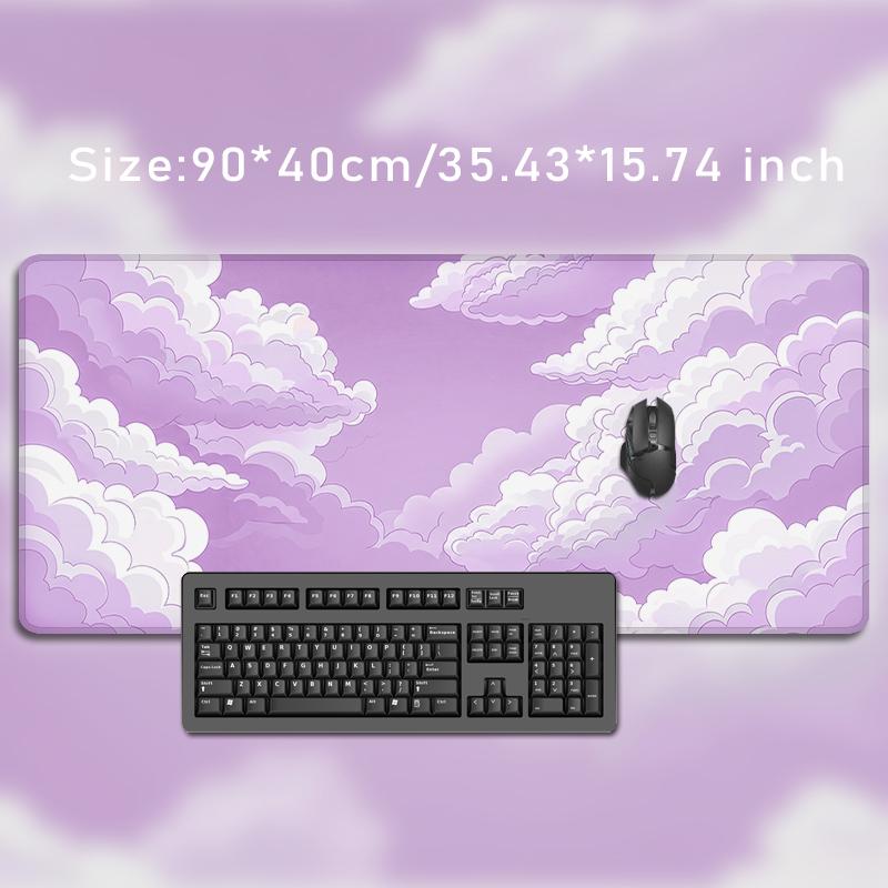 Tapis de Souris Nuages Fantastiques Mauves Gamer XL Personnalisé Grand Tapis de Souris XXL Antidérapant Tapis de Bureau Tapis de Table d'Ordinateur