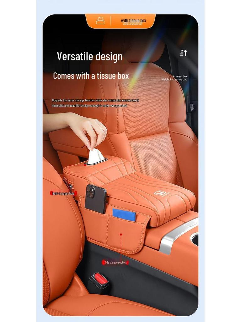 Honda Armleuning Autostoel Tissue Kussen voor Accord, Civic, CX-V, Breeze, Vezel