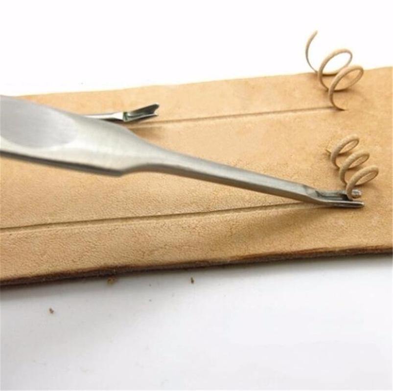 Set di Scavafossi in Pelle in Acciaio Inossidabile, Set di Strumenti per Intaglio a Forma di U-V con Scanalatrice Fai-da-te da 4 Pezzi, per Raschiare i Bordi in Pelle