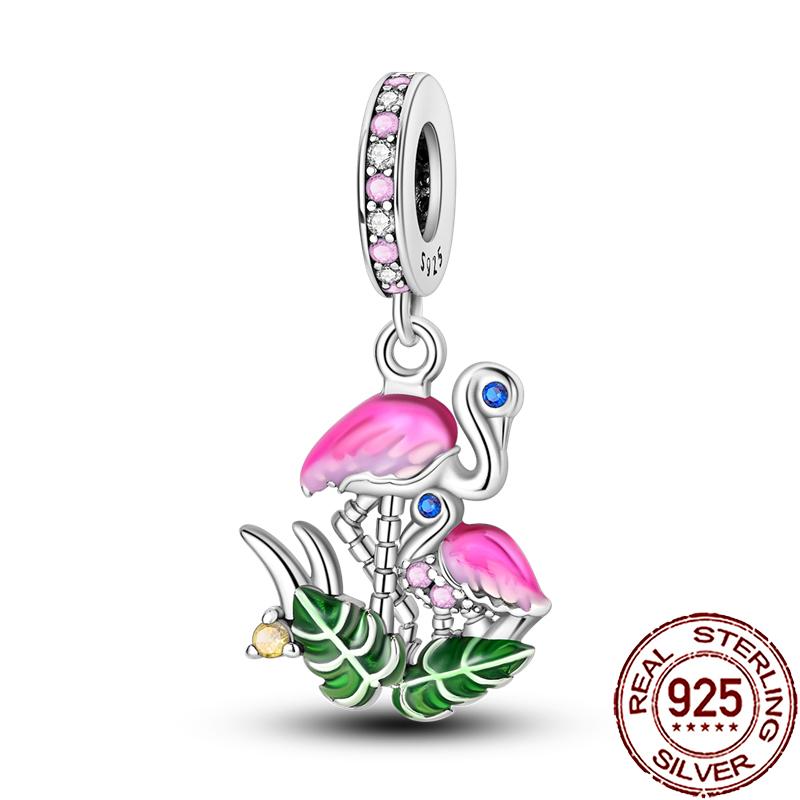 New Charms Copper Colorful Plant Flower Fruit Charm Beads Fit Snake Chain Bracelet Necklace Women Diy Jewelry