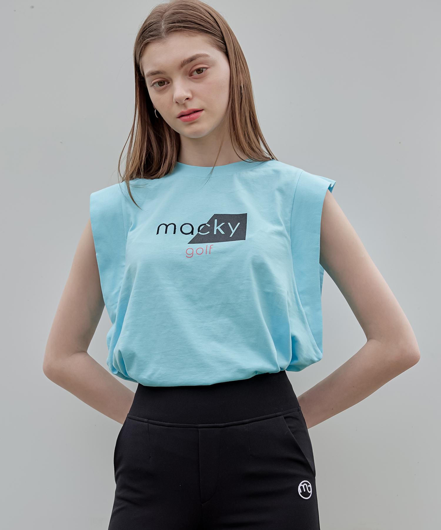 Mackie Shine Shoulder Sleeveless Sky Blue 1 Size