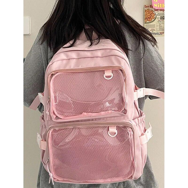 Japonský batoh Kawaii Itabag Women Novinka 2024 Transparentní Batoh Dámský Velkokapacitní Batoh Ita Školní tašky pro vysokoškoláky JK
