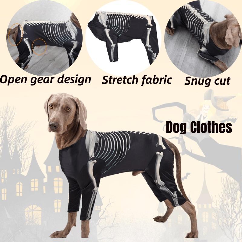 Premium Polyester Dog Clothes For Halloween Transform Your Dog Into A Cool Skeleton