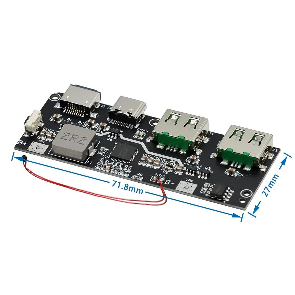 QC4.0 QC3.0 LED Dual USB 5V 4.5A 22.5W Micro/Type-C USB Mobile Power Bank 18650 Charging Module Temperature / Circuit Protection