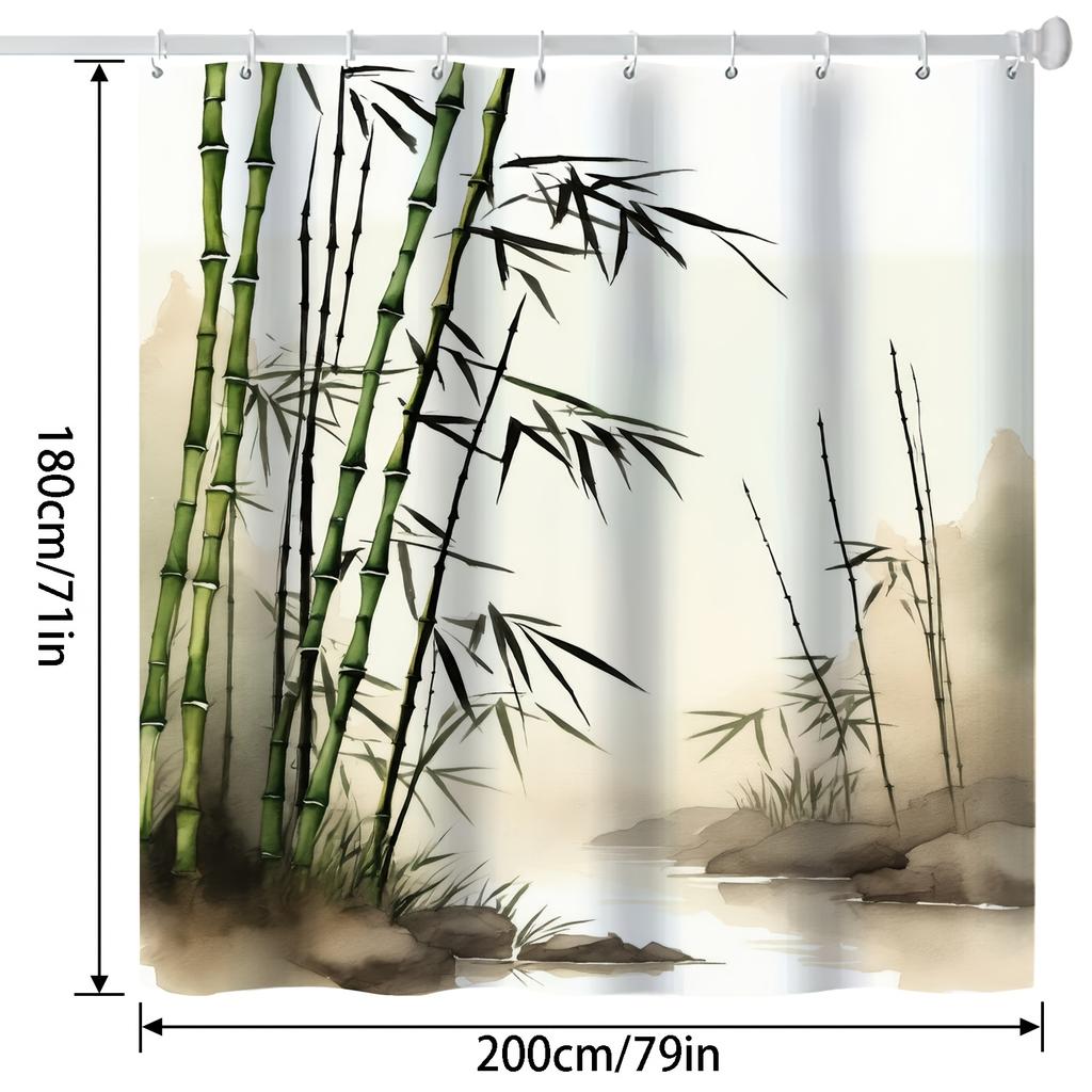 1Pc Of Classic Style Modern Art Vibrant Floral And Leaf Beautiful Energetic Nature Digital Print Shower Curtain For Home Decor