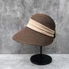 25 French Big-Brimmed Straw Hat Women'S Summer Beach Vacation Travel Sunscreen Sunshade Bucket Hat Foldable