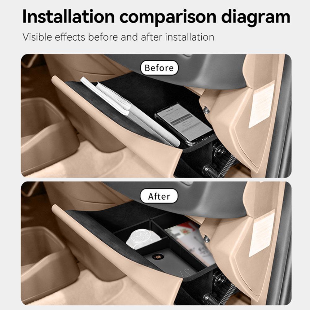 Glove Box Storage Partition Plate Console Organizer Container Glovebox Center Layered Shelf For Kia EV9 24-25