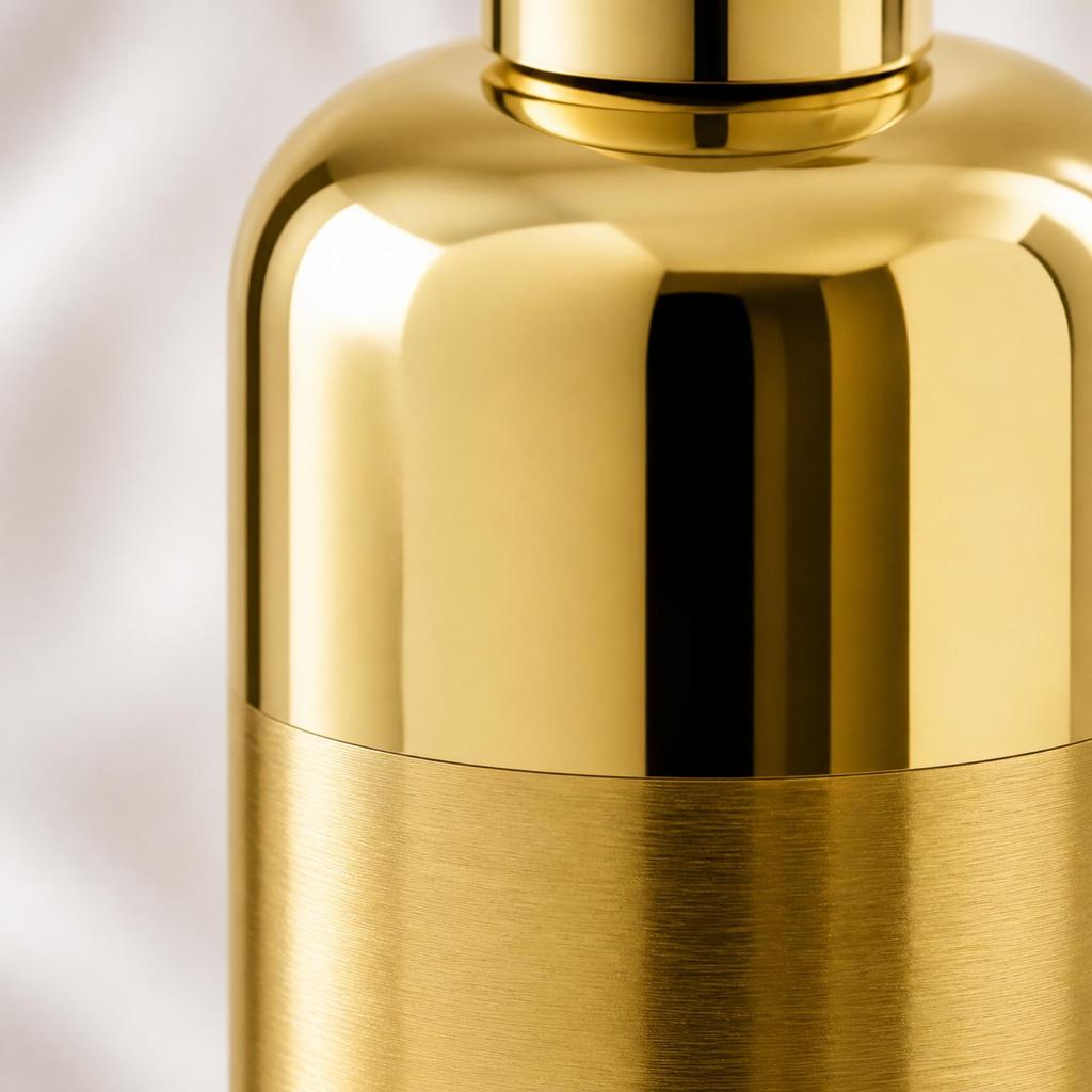 300ml Liquid Dispenser with Pump Gold Electroplated for Bathroom Counter, Vanity