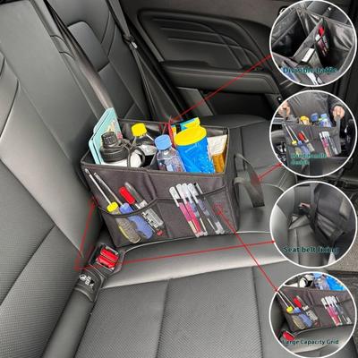 Foldable Car Seat Organizer Multi Pocket Storage Bin Car Trunk Organizer with Adjustable Straps for Parks Beaches Picnics
