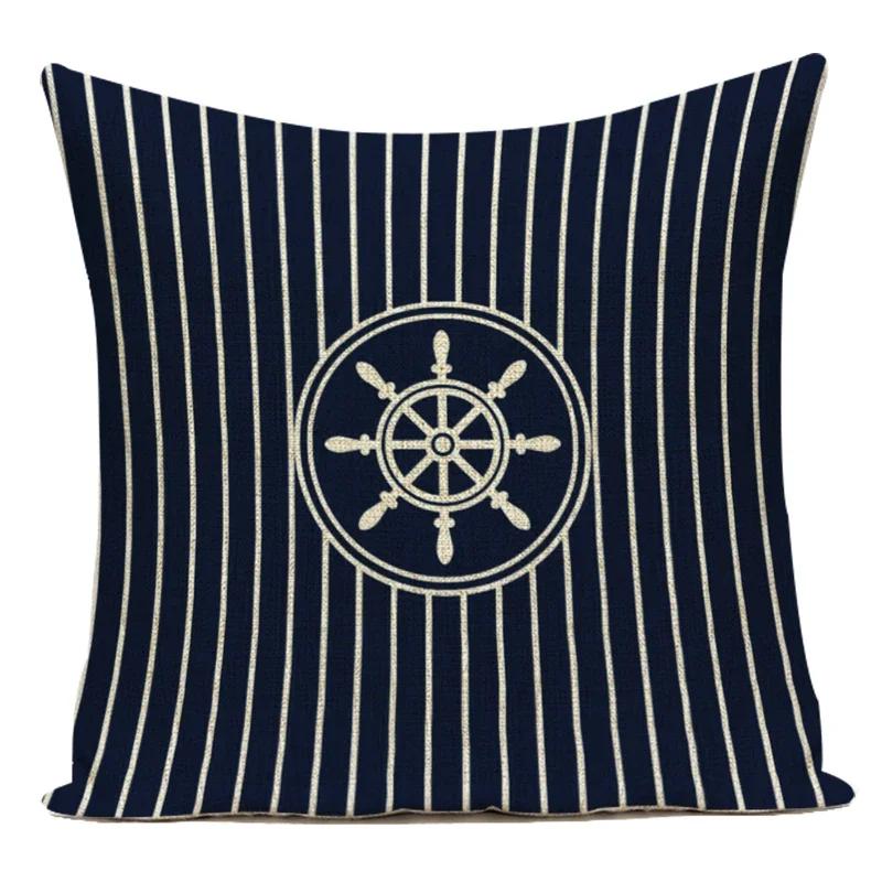 Nautical Anchor Rudder Cushion Cover Pillow Case Ocean Lighthouse Pillow Cover For Living Room Home Decorative Pillow Case
