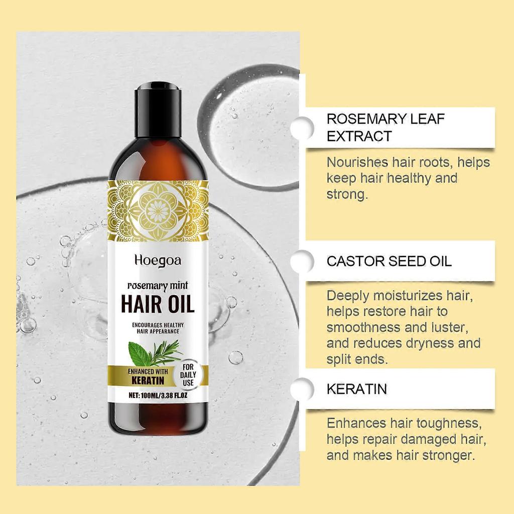 Rosemary Mint Hair Oil Nourishing Scalp Promote Hair Growth 100ml Hoegoa