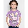 summer Fashionable Comfortable Soft Children's Top Cartoon  Animal Series 3d Round Neck Short Sleeve Leisure versatile Children's T-shirt