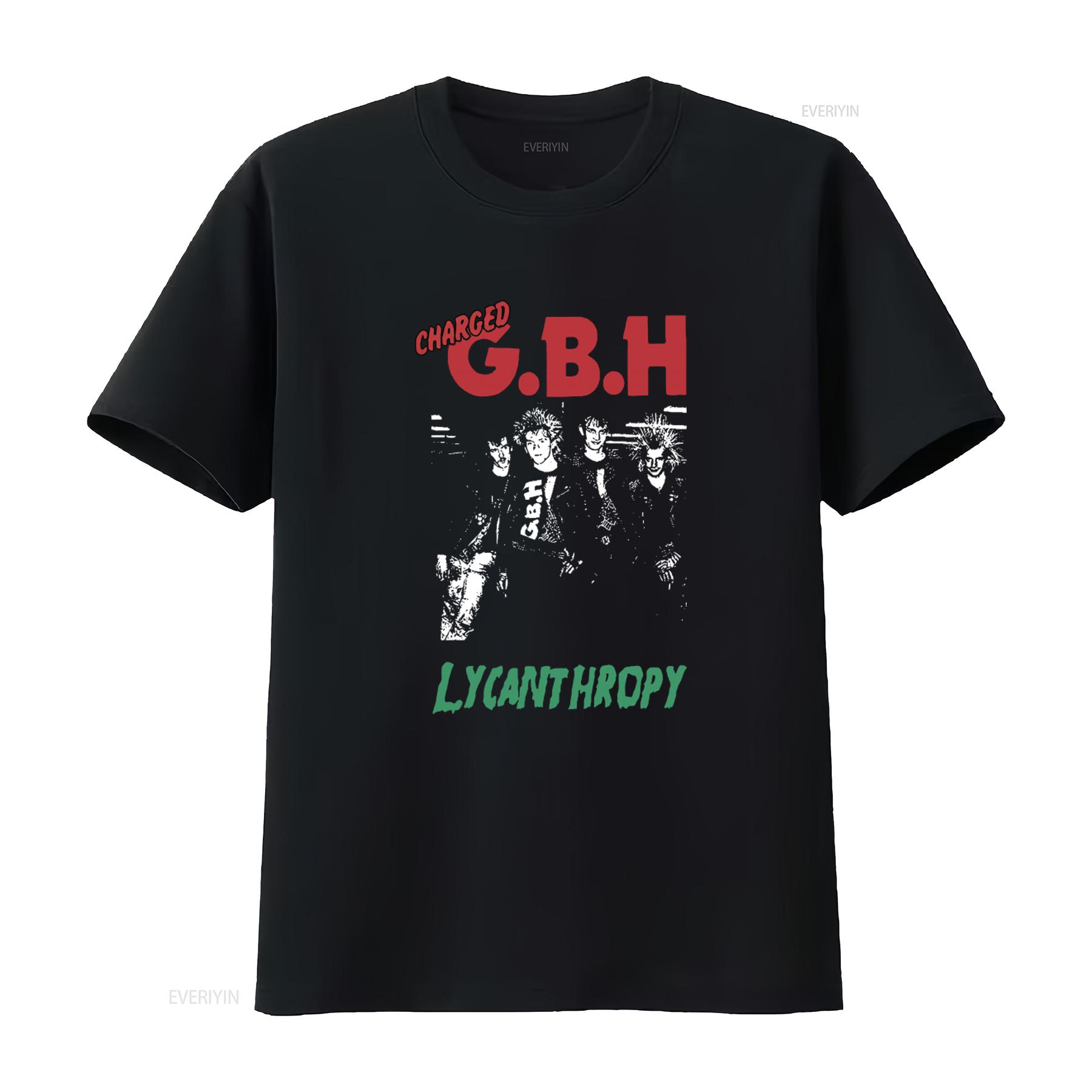 

Cotton T shirt Lycanthropy Charged GBH Music Band Rock Punk Style vintage Washed graphic Unisex Comfortable Stylish Slightly 4XL