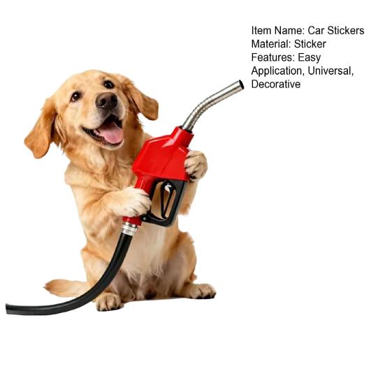 Adesivo Divertente per Auto con Golden Retriever Cane che Tiene Erogatore di Carburante Decalcomania in Vinile per Motocicletta Copertura Impermeabile Anti-graffio per Veicolo