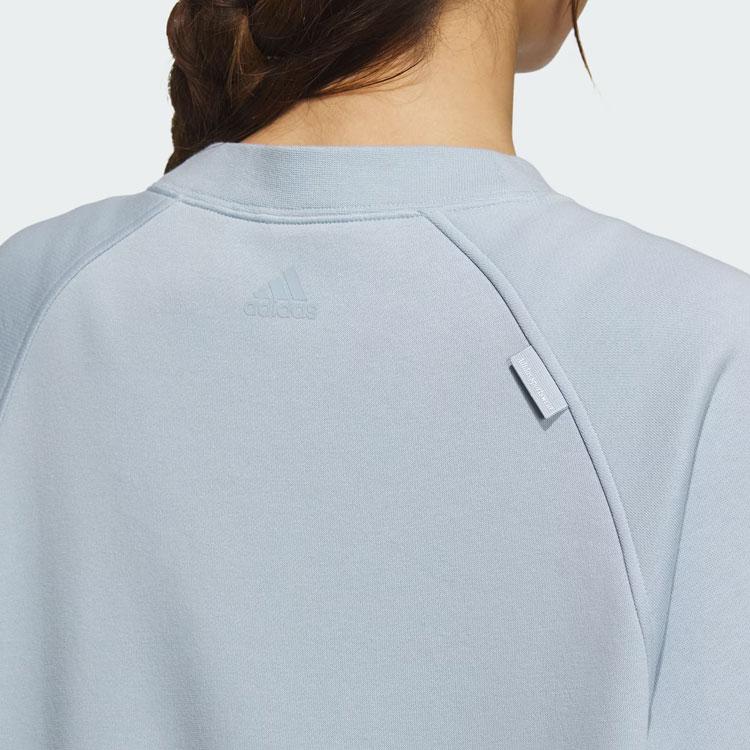 Adidas Small Logo Fleece Crew Sweatshirt Women Sweatshirt Light-Blue IX6791