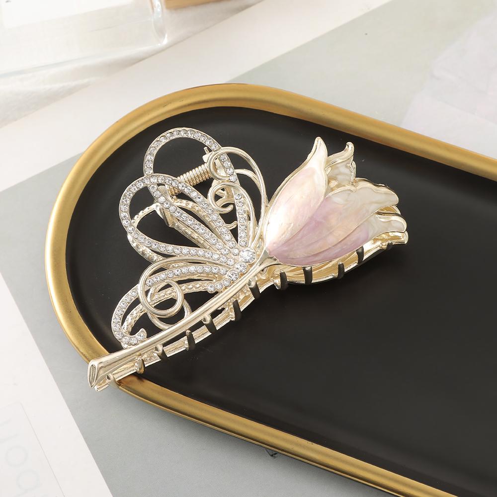 

Haimeikang Лак Тюльпан Заколка для волос Золотая Роскошная Головной убор Заколка для волос Для женщин Сладкая Заколка-краб для хвостика Модные Аксессуары