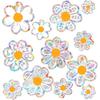 12pcs Spring Summer Daisy Window Stickers, Double-Side Glass Decals Shiny Rainbow Prism Anti Collision Window Clings for Mirror Glass Display Shop