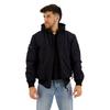 Military Bomber Jacket Full Zip Black