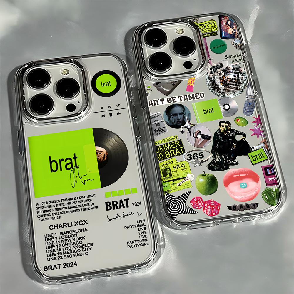 C-Charlis XCX B-BRAT Brat 360 365 Phone Case For iPhone 17 16e 16 15 14 13 12 11mini Pro Max X XR XSMAX 8 7 Air Plus Soft Cover