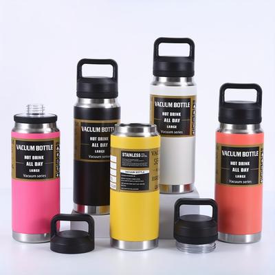 1 Stück große Kapazität Edelstahl Isolierte Wasserflasche mit Griff für Outdoor-Sport Reisen Tragbarer Thermosbehälter