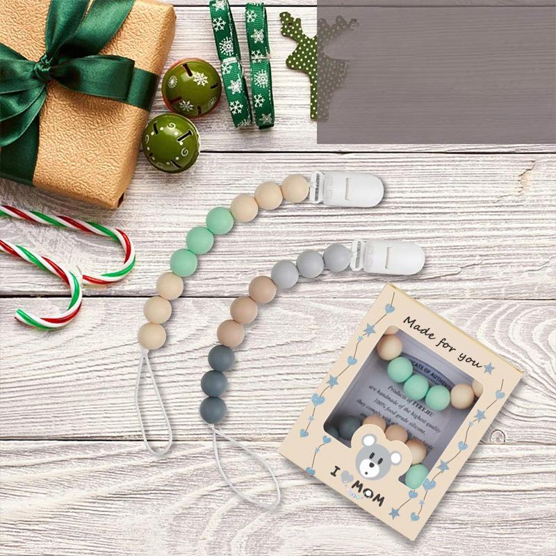2pcs Colorful Silicone Beaded DIY Craft Kit: Key Bag Chain, Necklace Lanyard Jewelry Making Accessories for Christmas Gift