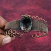 Faceted Black Rutile Bangle Copper Wire Wrapped Jewelry Adjustable Cuff Bracelet