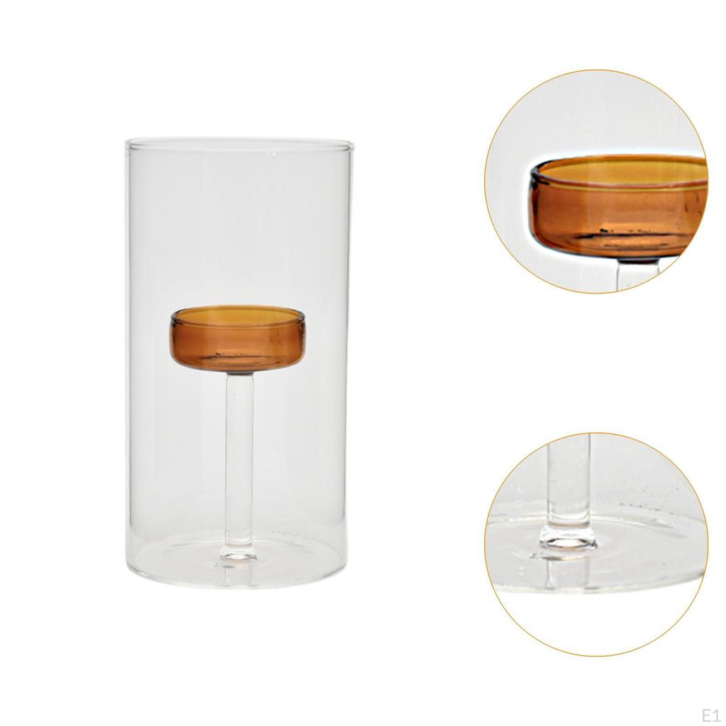 Čajová svíčka Držák Větruodolný Stojan na svíčku Skleněná Stolní Dekorace Kreativní Narozeninová Festivalová Dekorace